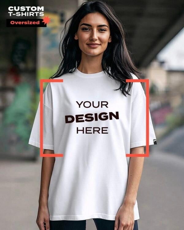 Women's White Customizable  T-shirt
