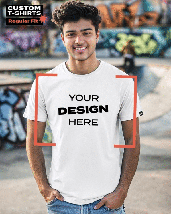 Men's White Customizable T-shirt